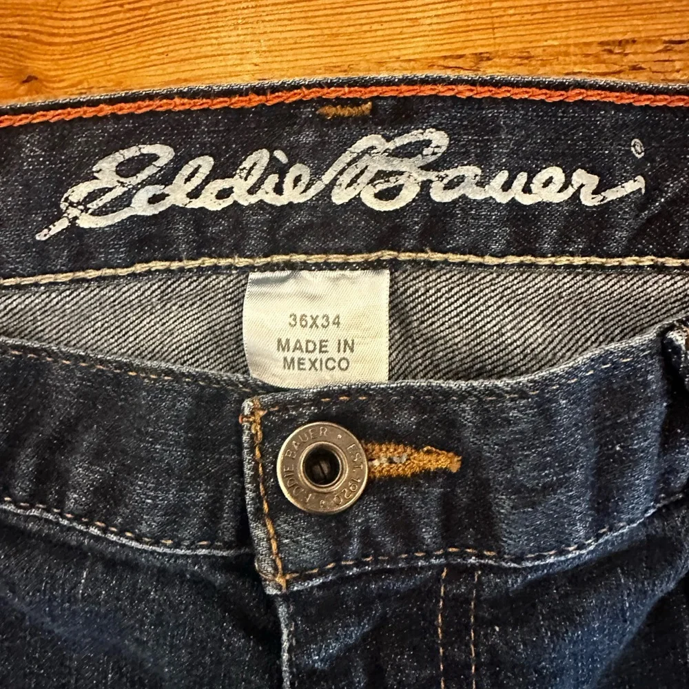 Eddie Bauer Men's Dark Blue Straight Jeans 36 x 34